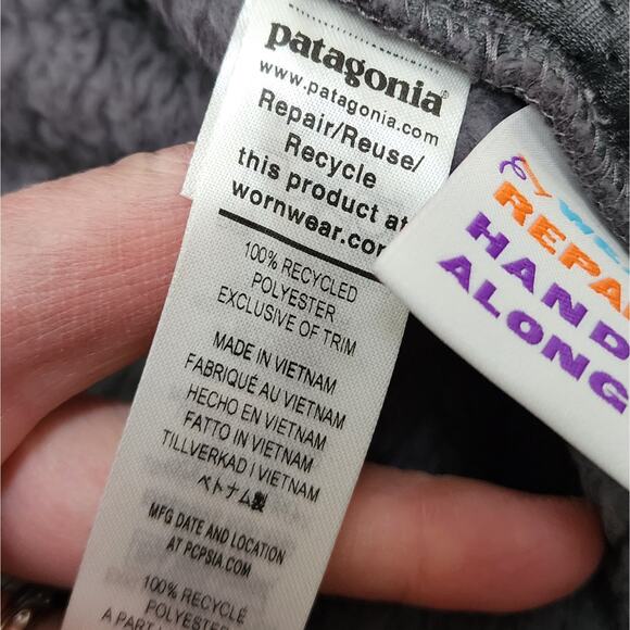 NWT Patagonia Kids Los Gatos Fleece Hoody Jacket: Forge Grey - Picture 7 of 8